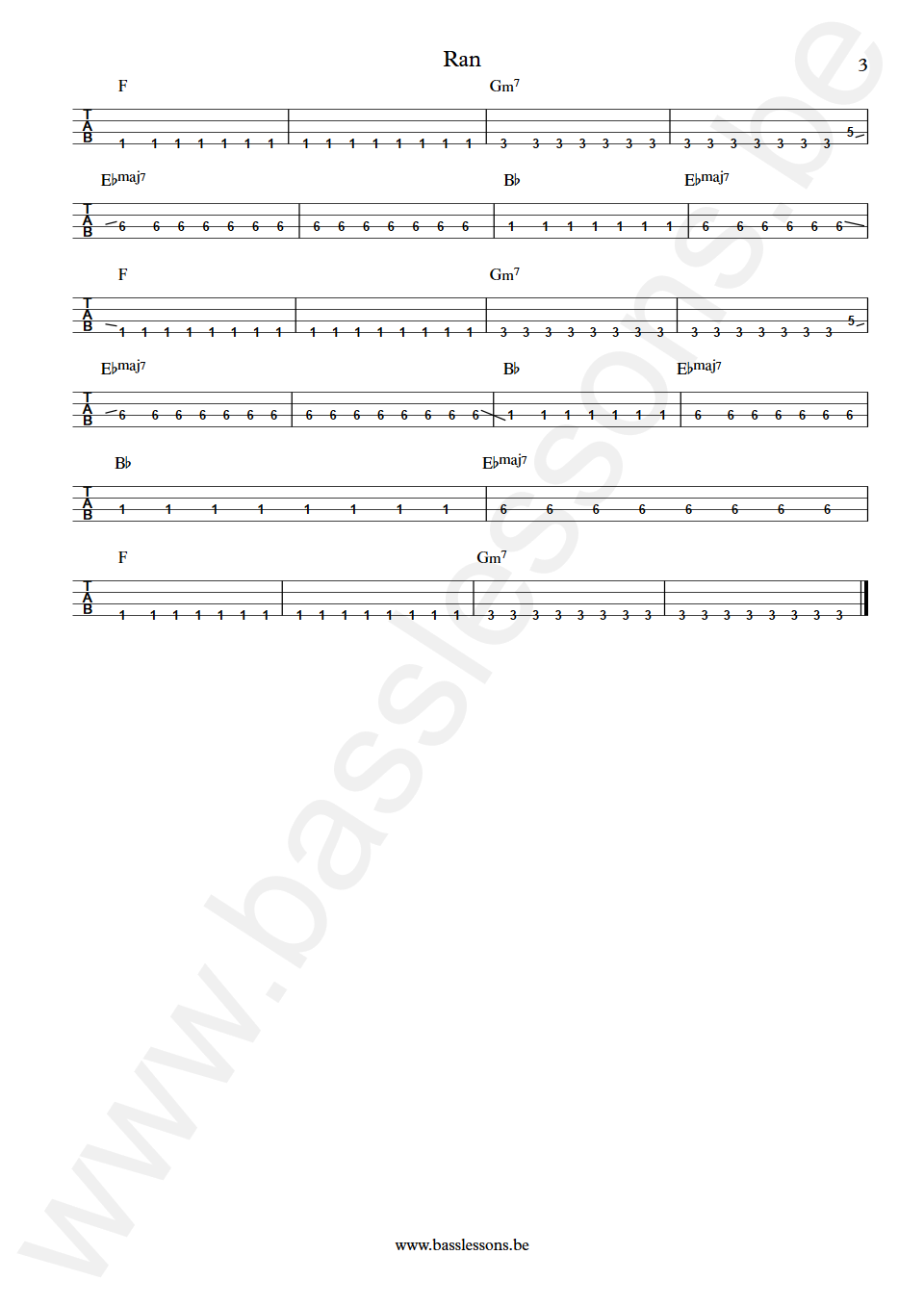 Future Islands Ran Bass Transcription William Cashion