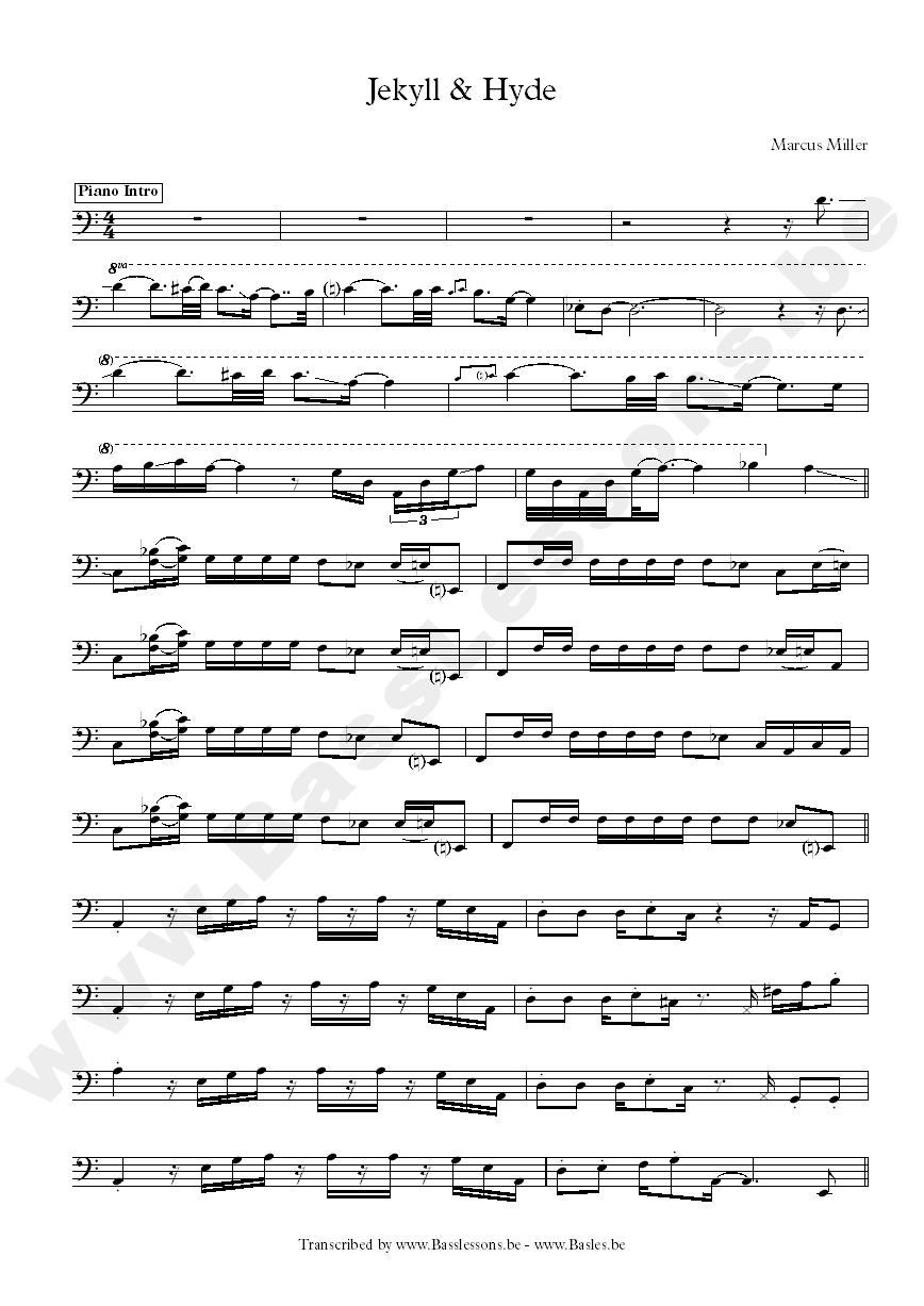 Marcus Miller Bass Transcription
