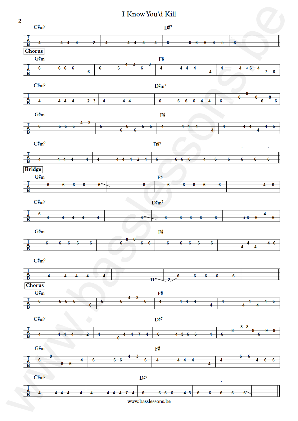 Joy Crookes I Know You'd Kill Bass Tab part 2