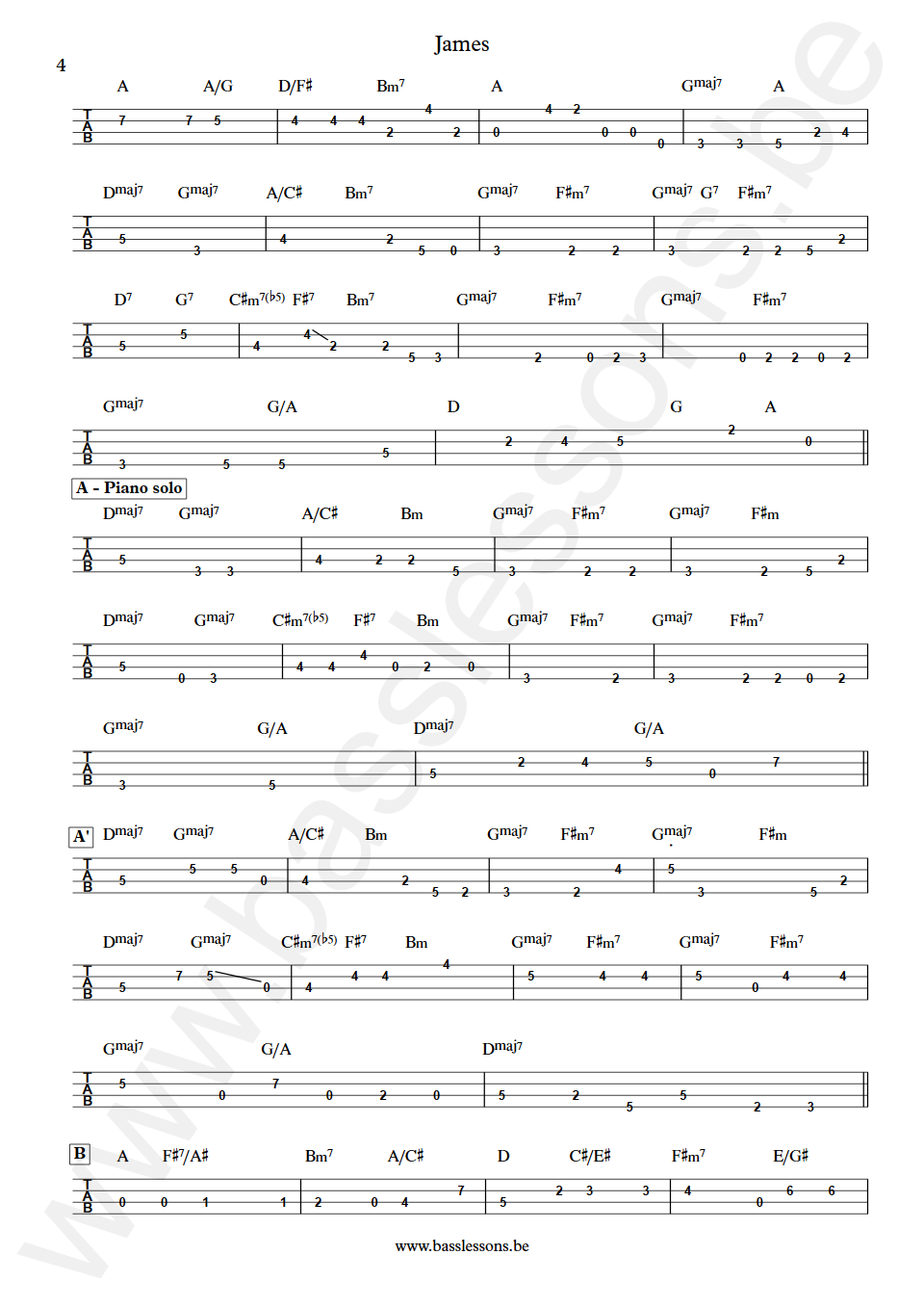 Pat Metheny Group James Steve Rodby Bass Tabs part 4