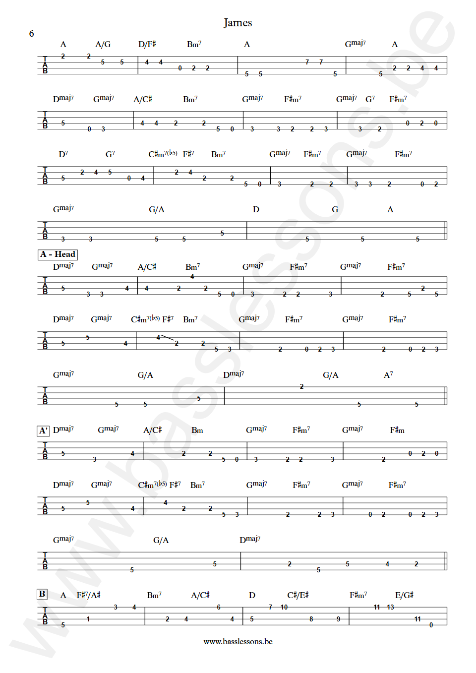 Pat Metheny Group James Steve Rodby Bass Tabs part 6