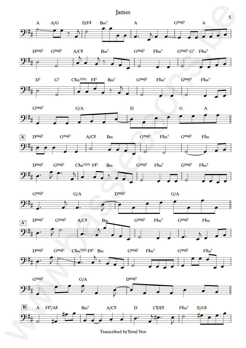 Pat Metheny Group James Steve Rodby Bass Transcription part 5