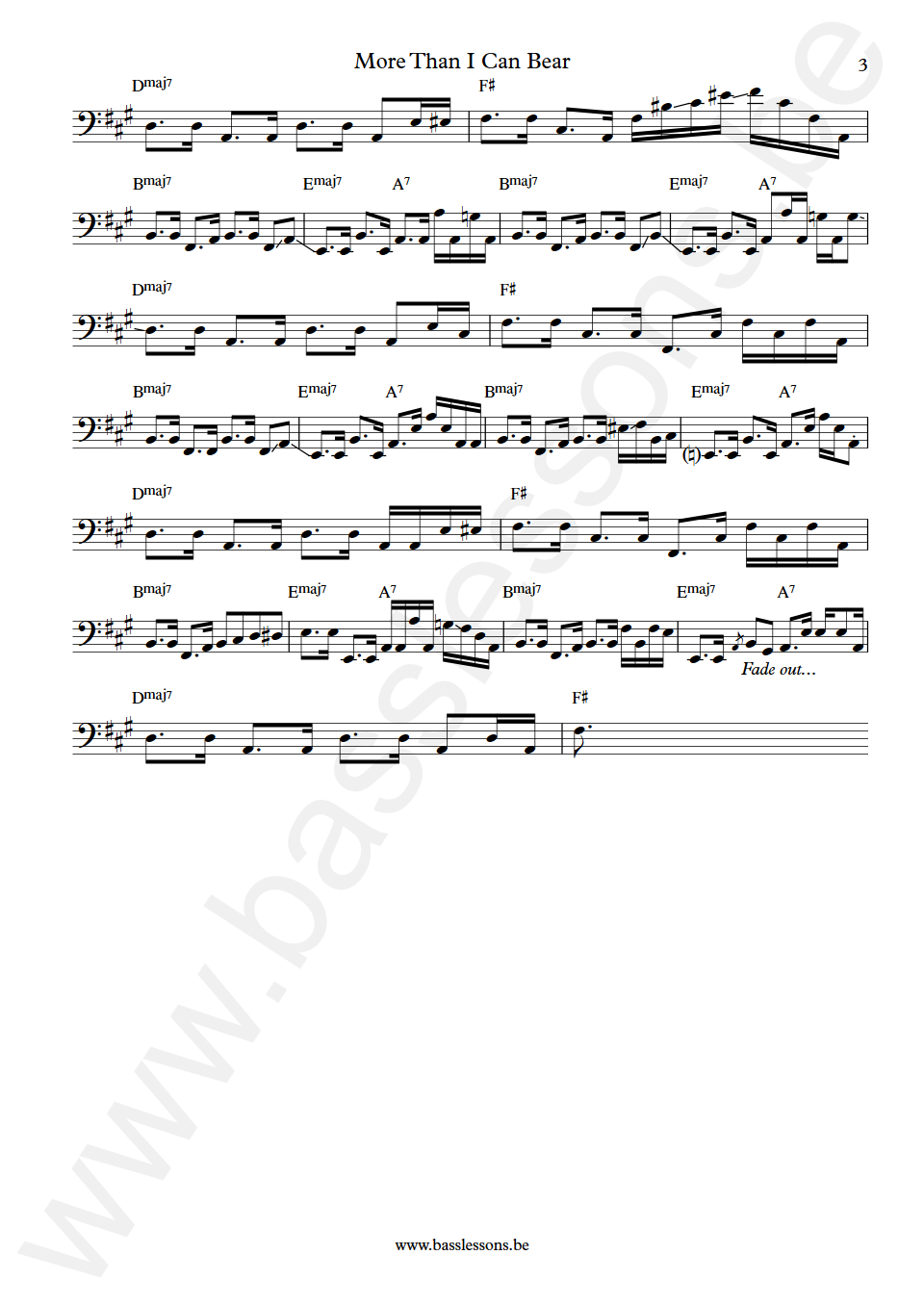 Matt Bianco  More Than I Can Bear Bass Transcription part 3