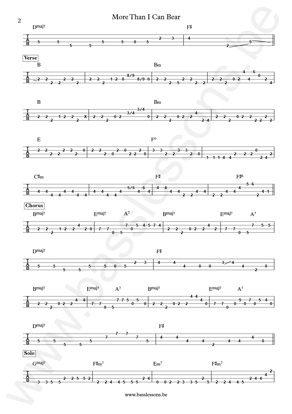 Matt Bianco  More Than I Can Bear Bass Tabs part 2