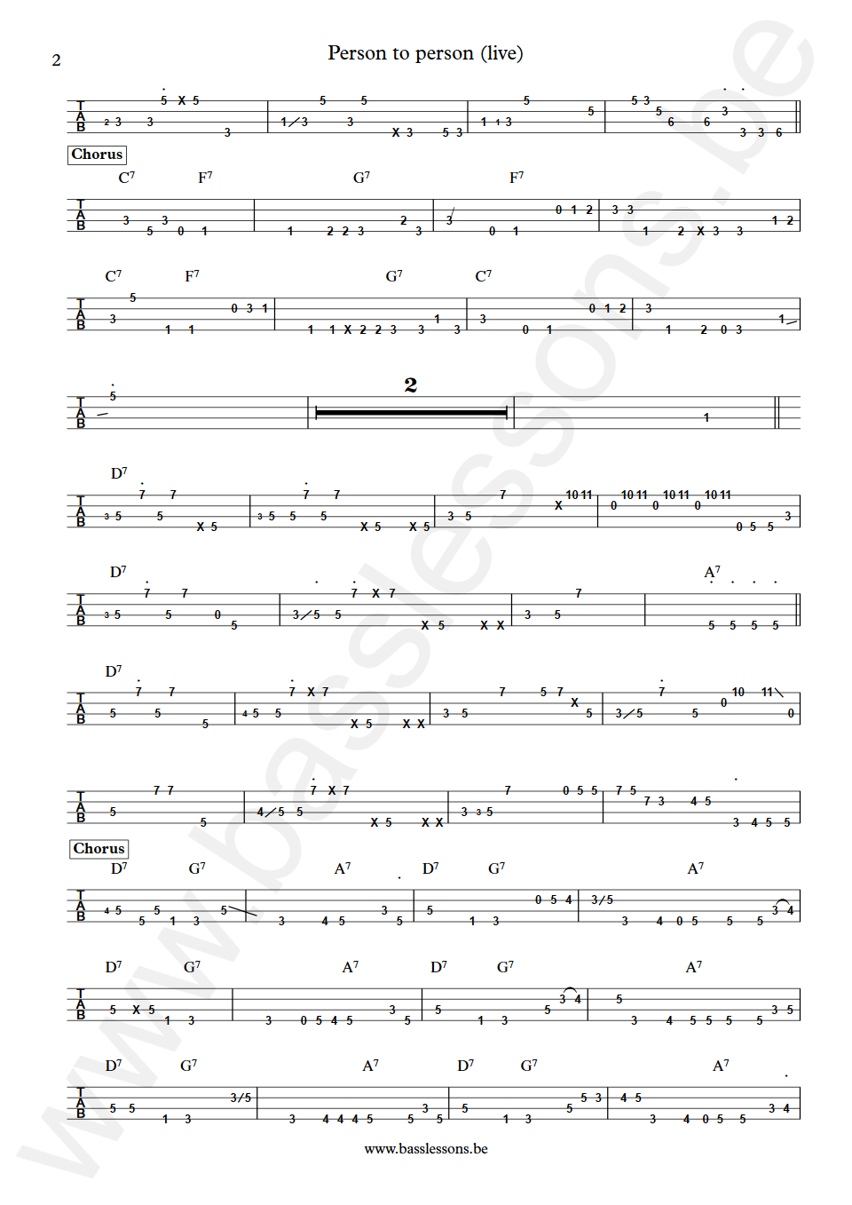 Average white band Person to person Alan Gorrie Bass Tabs part 2