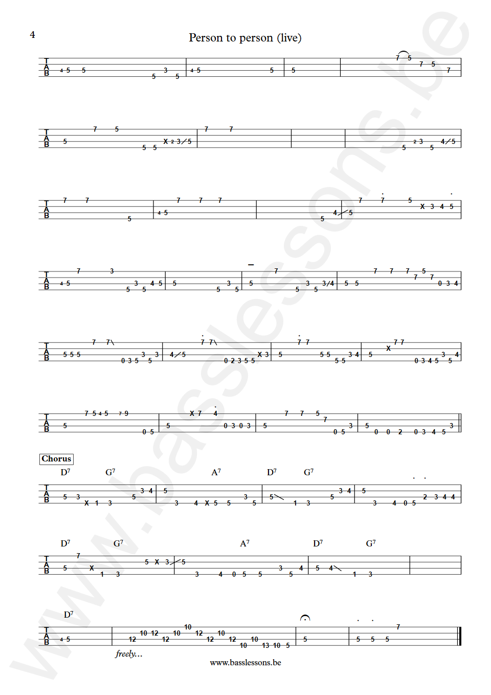 Average white band Person to person Alan Gorrie Bass Tabs part 4