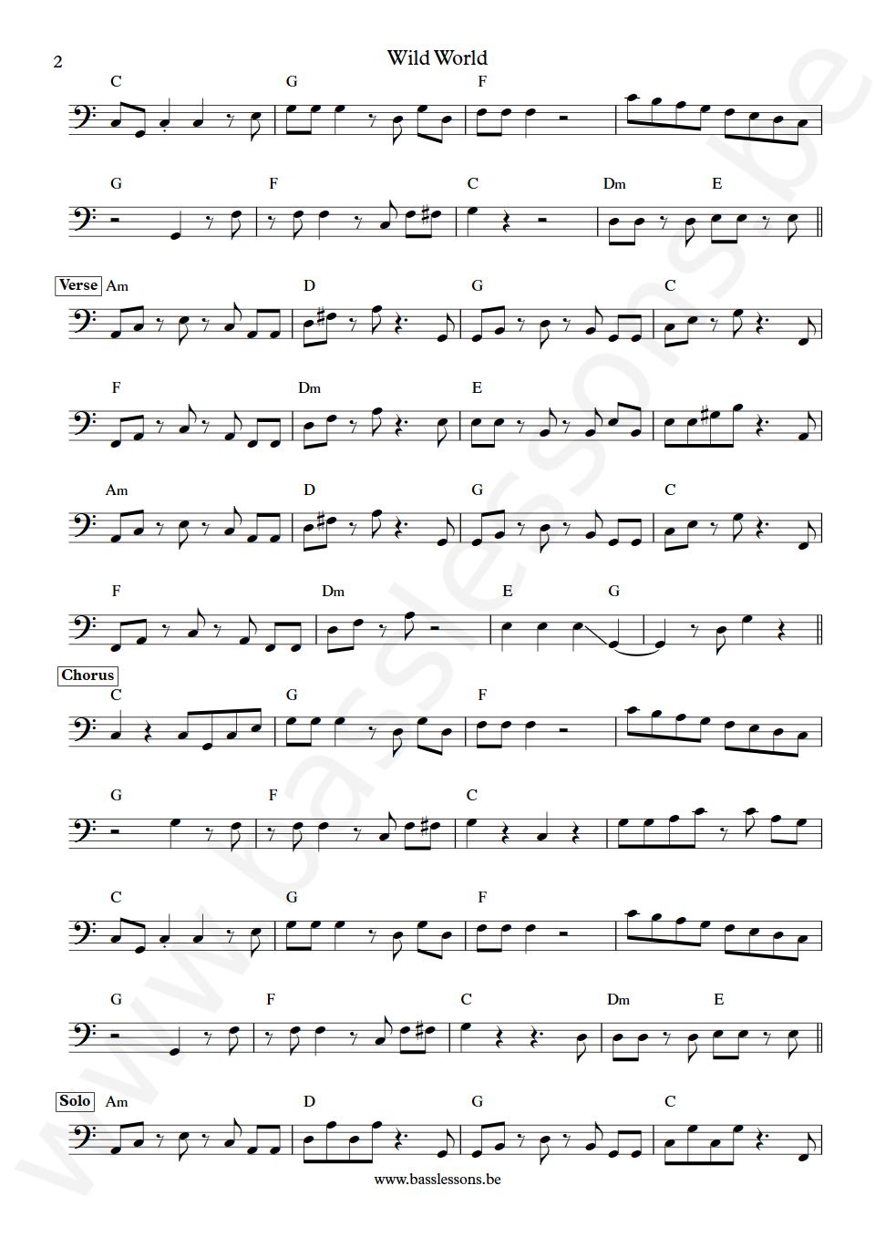 Maxi Priest Wild World Robbie Shakespeare Bass Transcription part 2