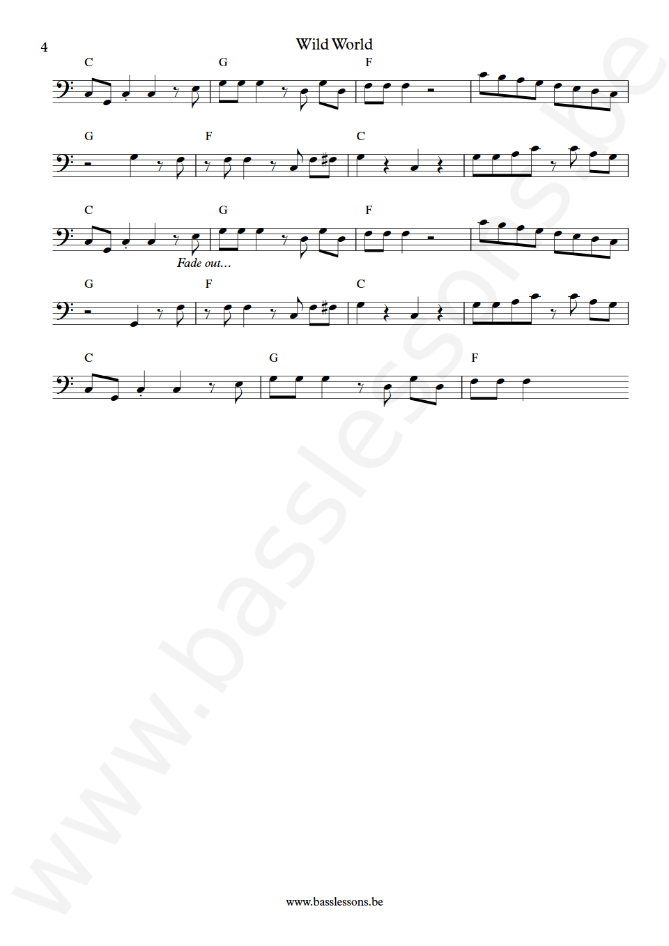 Maxi Priest Wild World Robbie Shakespeare Bass Transcription part 4