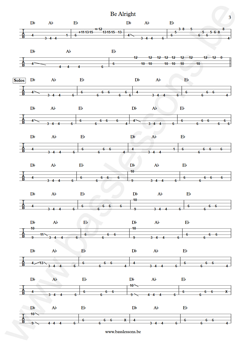 Zapp and Roger Be Alright Terry Troutman Bass Tabs part 3