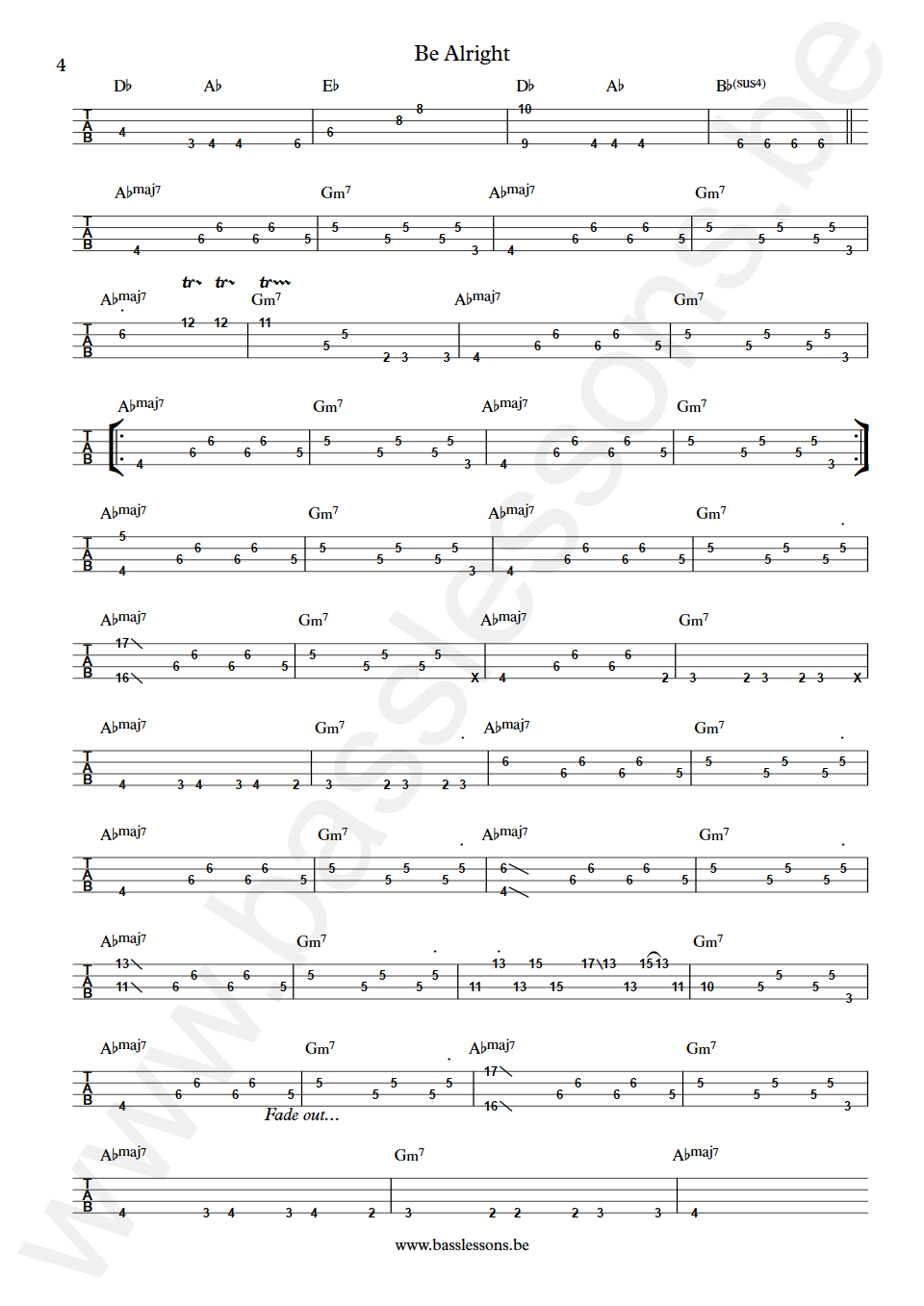 Zapp and Roger Be Alright Terry Troutman Bass Tabs part 4