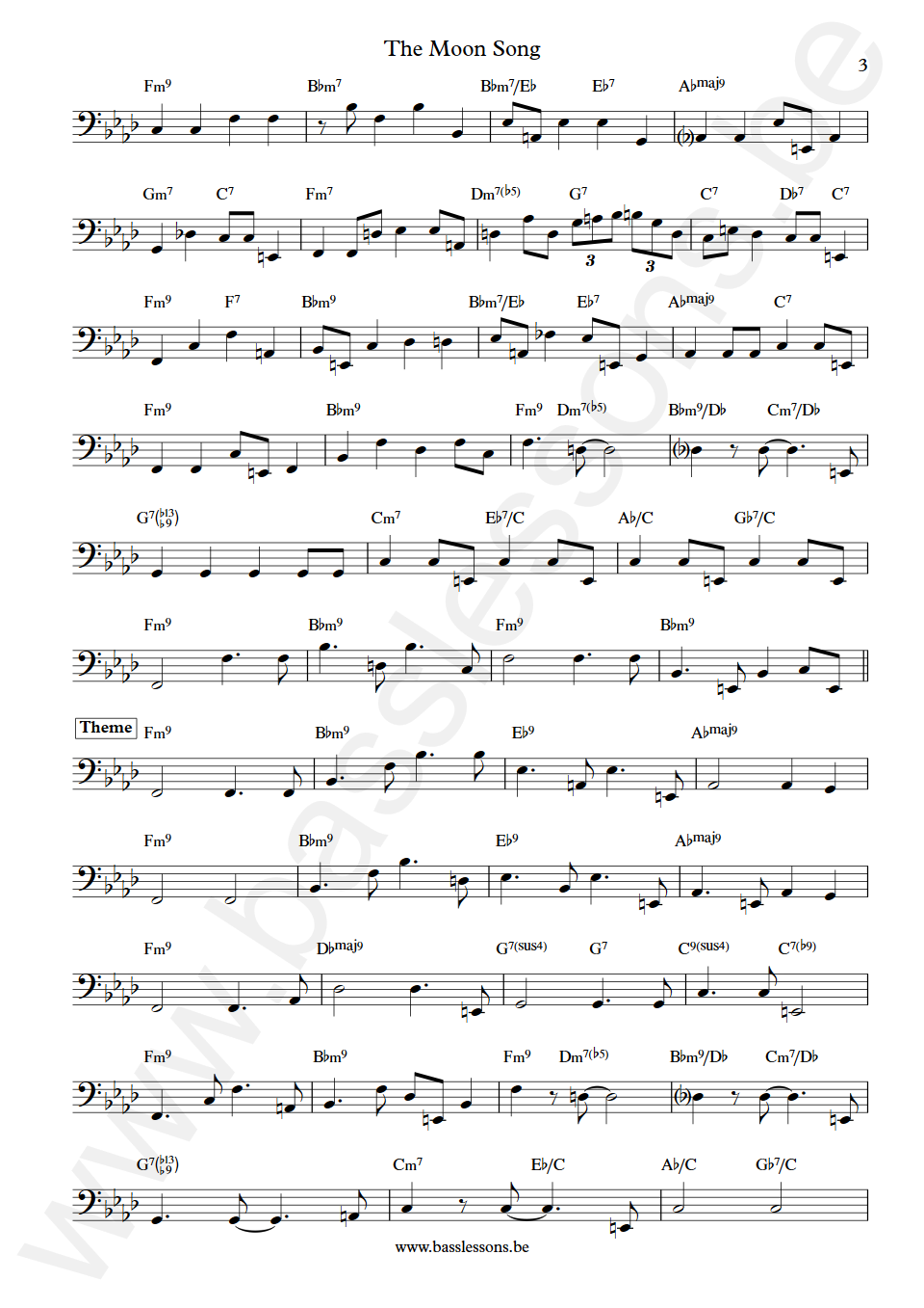 Charlie Haden and Pat Metheny The Moon Song Charlie Haden Bass Tabs