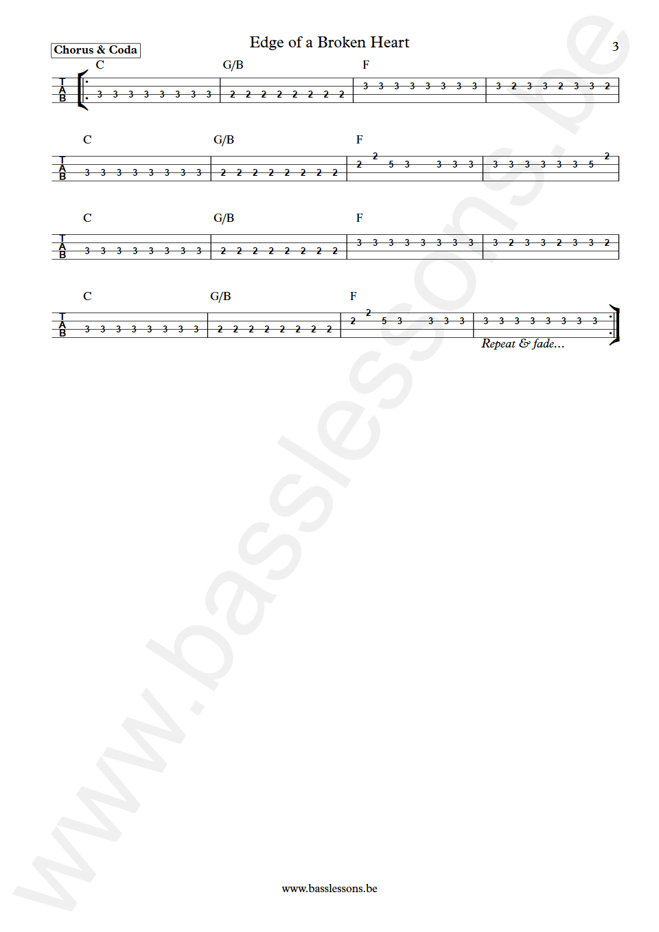 Vixen Edge of a Broken Heart Share Pedersen Bass Tabs part 3