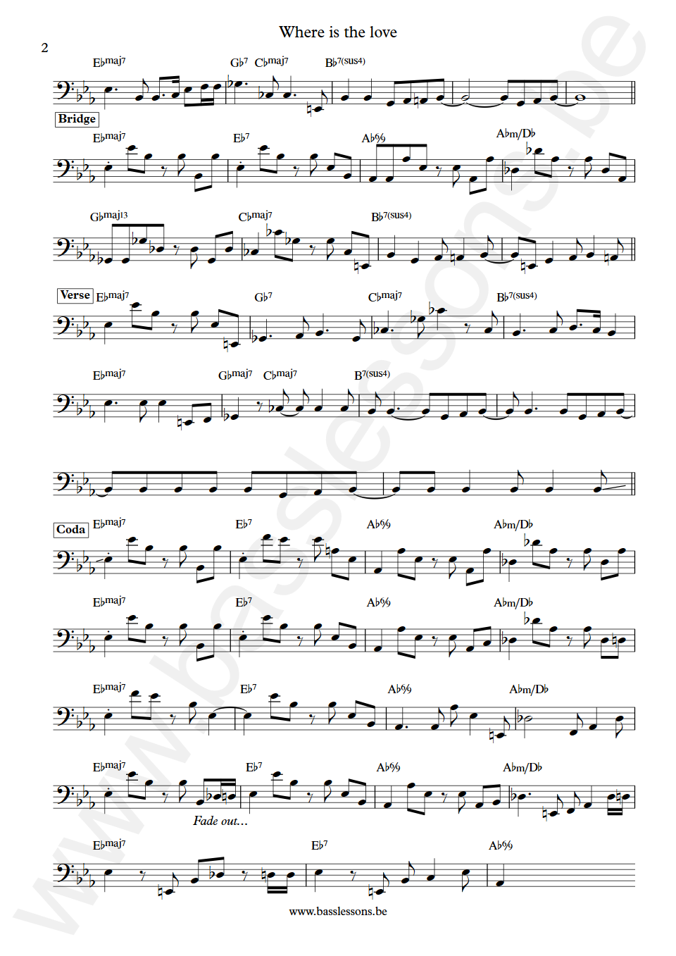 Roberta Flack & Donny Hathaway Where is the love Bass Transcription part 2