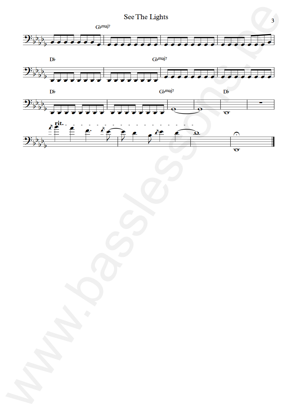 Simple Minds See The Lights Malcolm Foster Bass Transcription part 3