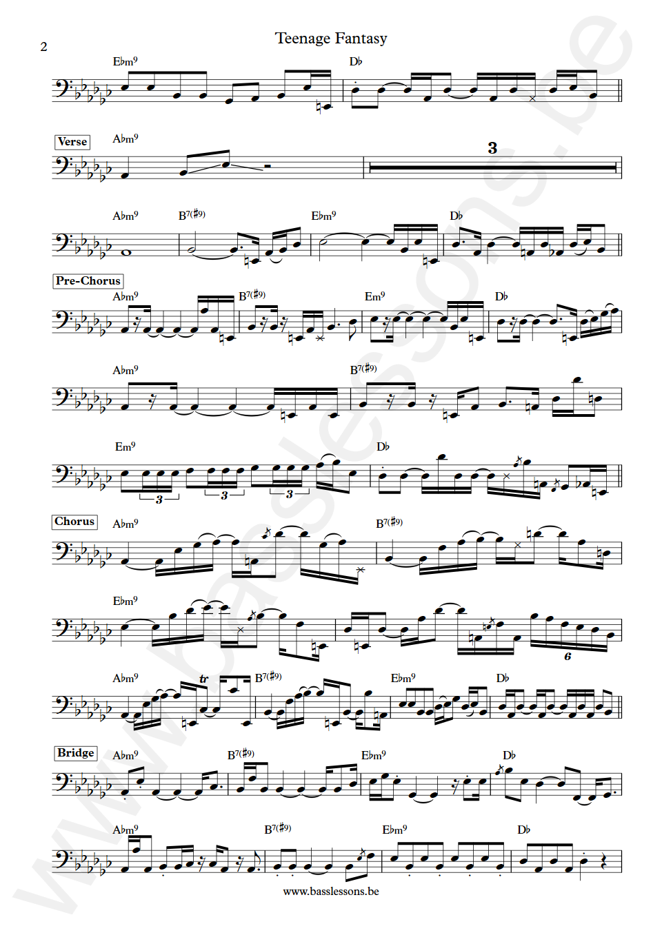 Jorja Smith Teenage Fantasy Bass Transcription part 2