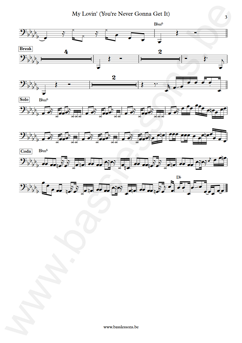 En Vogue My Lovin Bass Transcription part 3