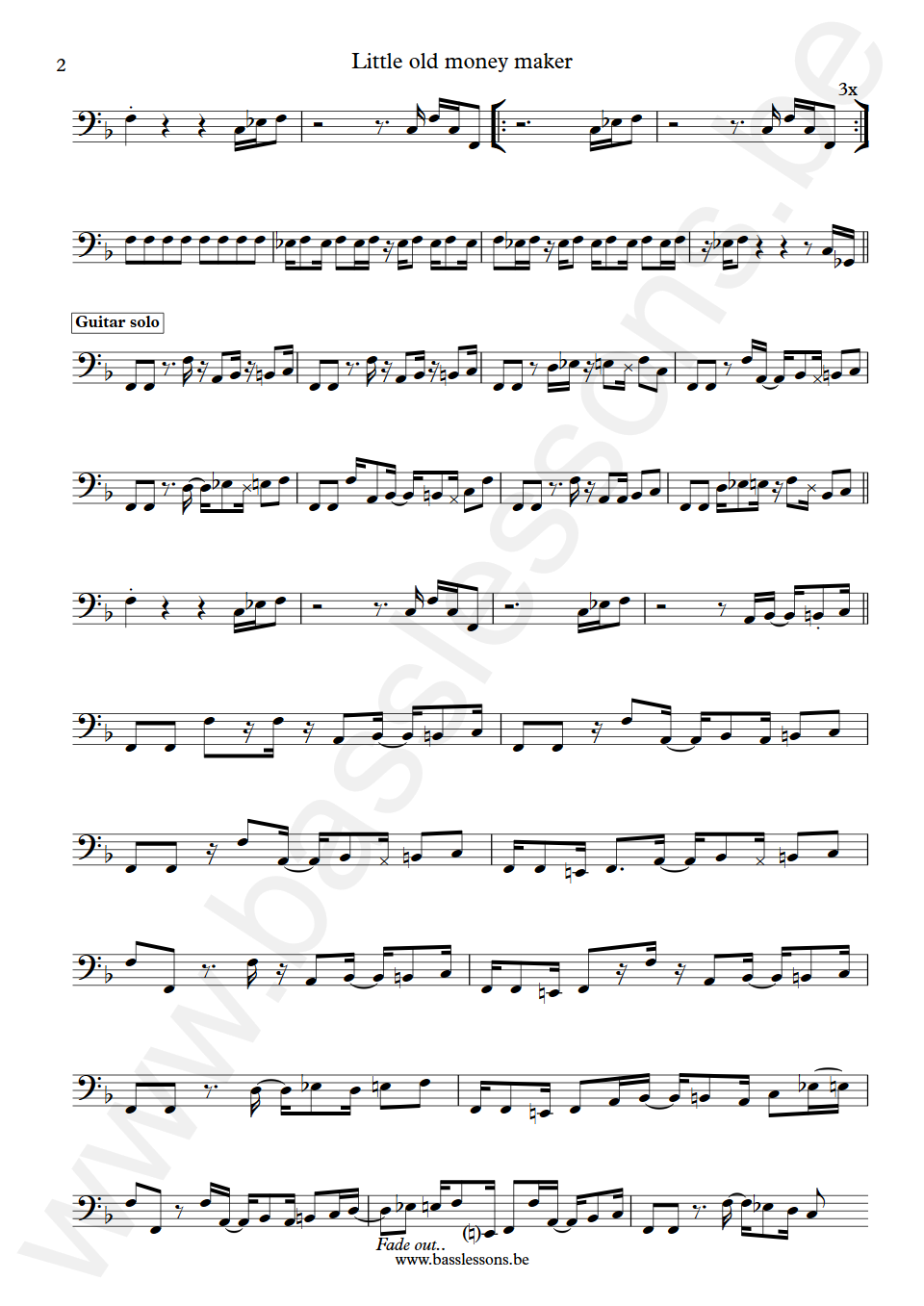 The Meters Little old Money maker George Porter Jr. Bass Transcription part 2