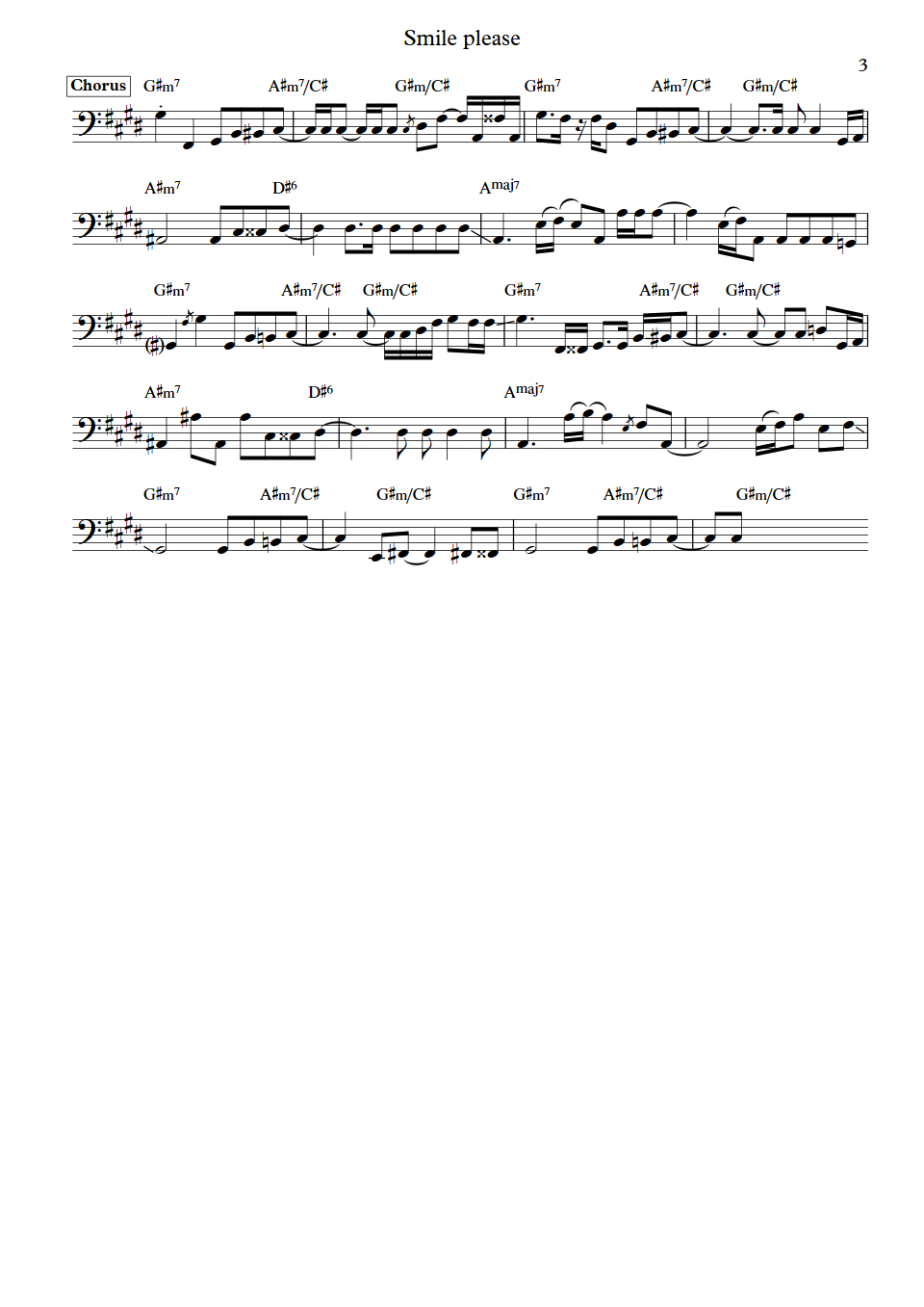 Stevie wonder Smile again Reggie McBride Bass Transcription part 3