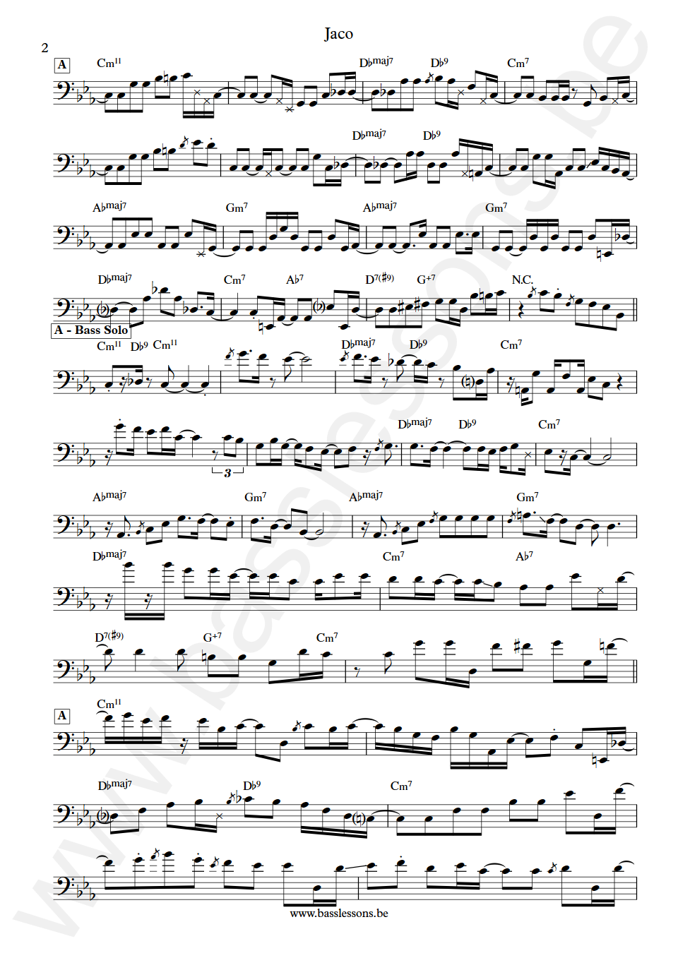 Pat Metheny Group Jaco Mark Egan Bass Transcription part 2