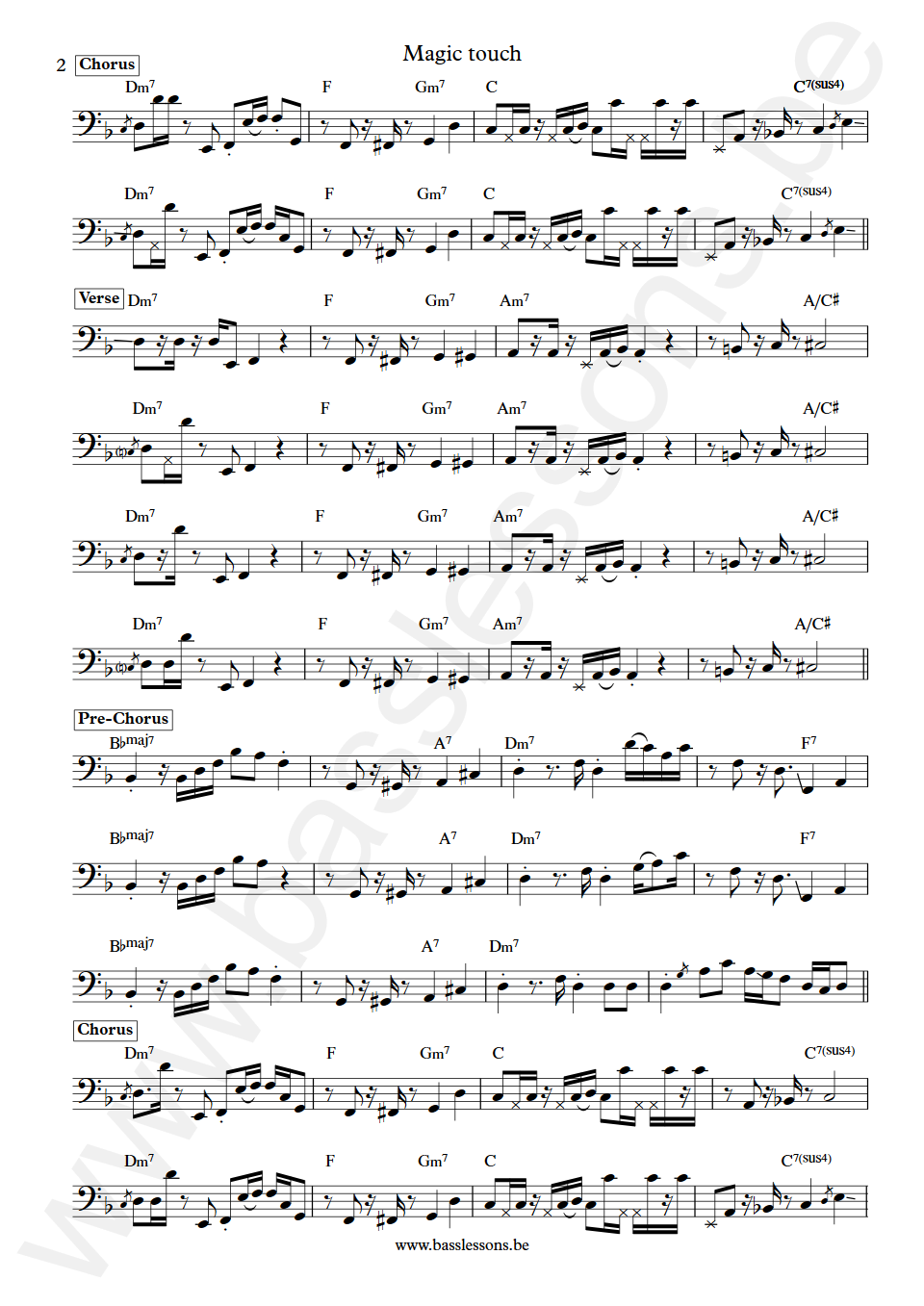 Rose Royce  Magic touch Lequient Jobe Bass Transcription part 2