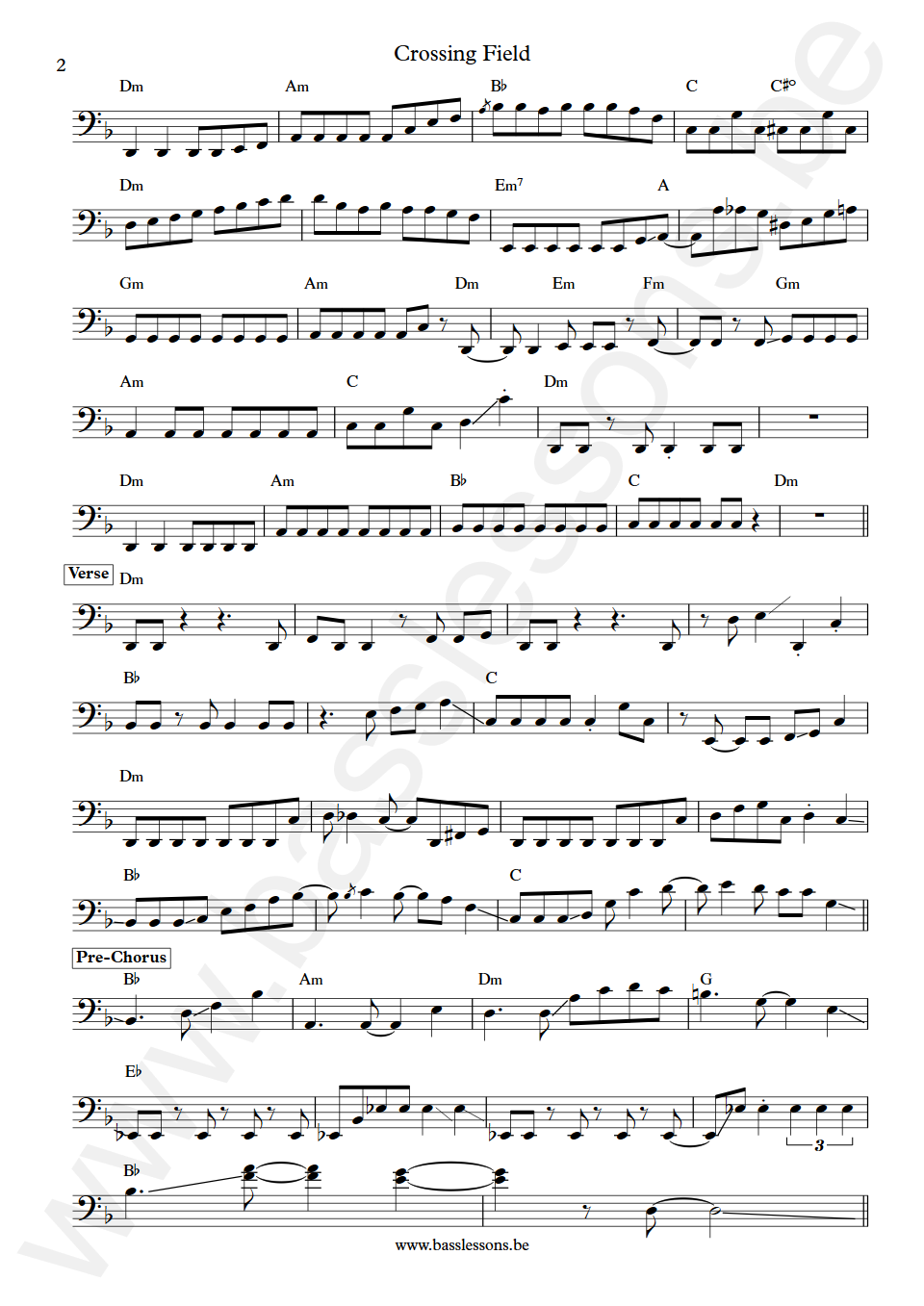 LiSA Crossing Field Yuichi Takama Bass Transcription part 2