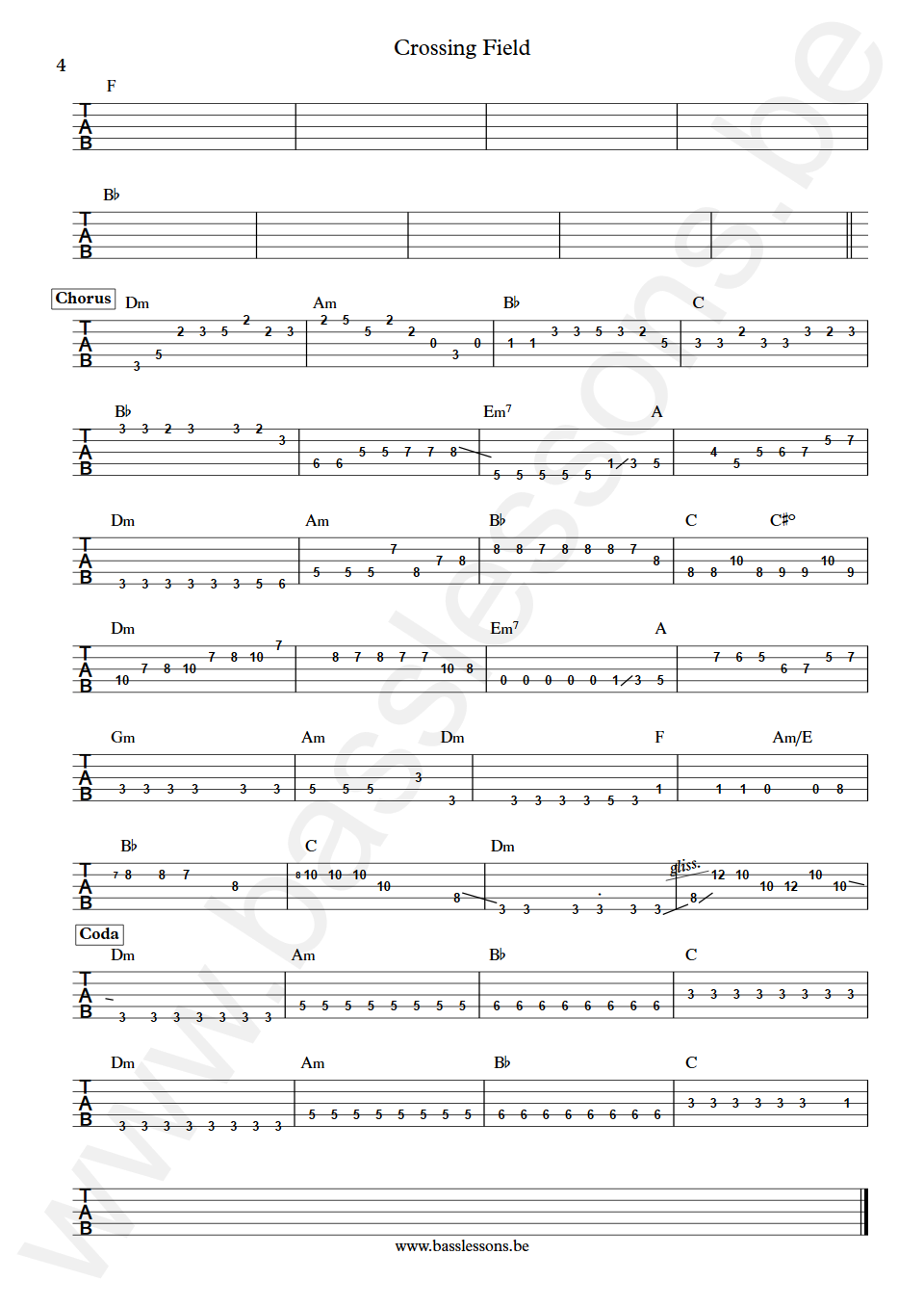 LiSA Crossing Field Yuichi Takama Bass Tabs part 4