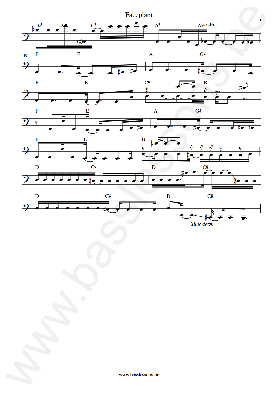 Donny McCaslin  Faceplant Tim Lefebvre Bass Transcription part 5