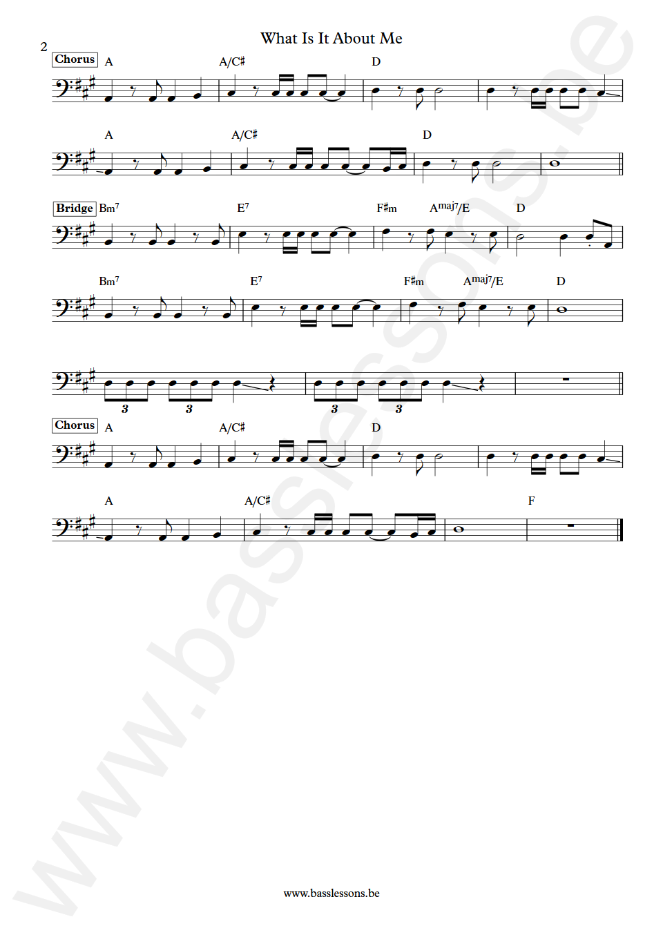 Lola Young What Is It About Me Bass Transcription part 2