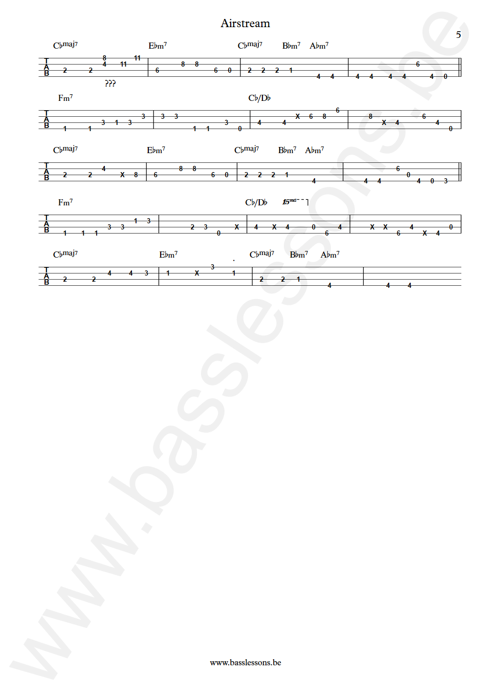 Pat Metheny Airstream Mark Egan Bass Tabs part 5