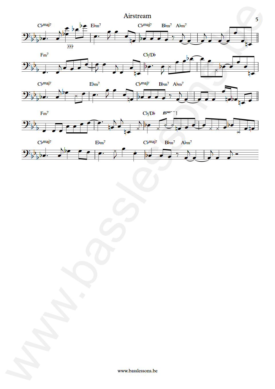 Pat Metheny Airstream Mark Egan Bass Transcription part 5