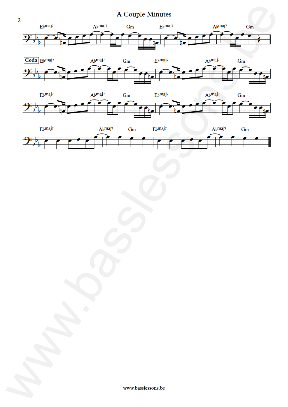 Olivia Dean A Couple Minutes Bass Transcription part 2