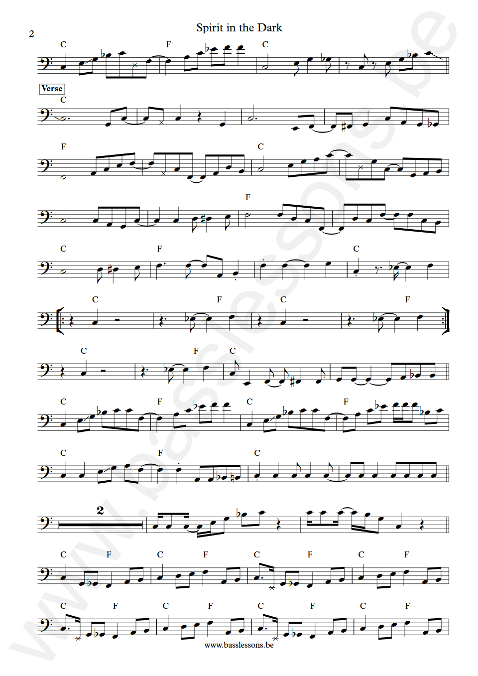 Aretha Franklin Spirit in the Dark Tommy McClure Bass Transcription part 2