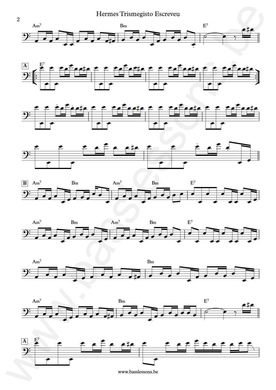 Jorge Ben Hermes Trismegisto Escreveu Dadi Bass Transcription part 2