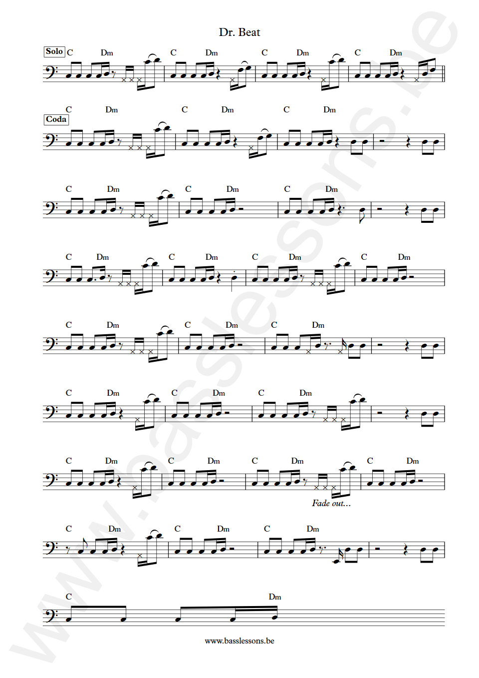 Miami sound machine Dr. beat Juan Marcos Avila Bass Transcription part 3