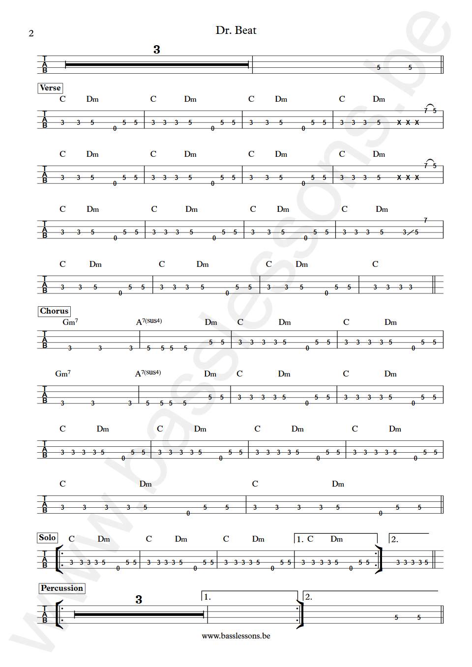 Miami sound machine Dr. beat Juan Marcos Avila Bass Tab part 2