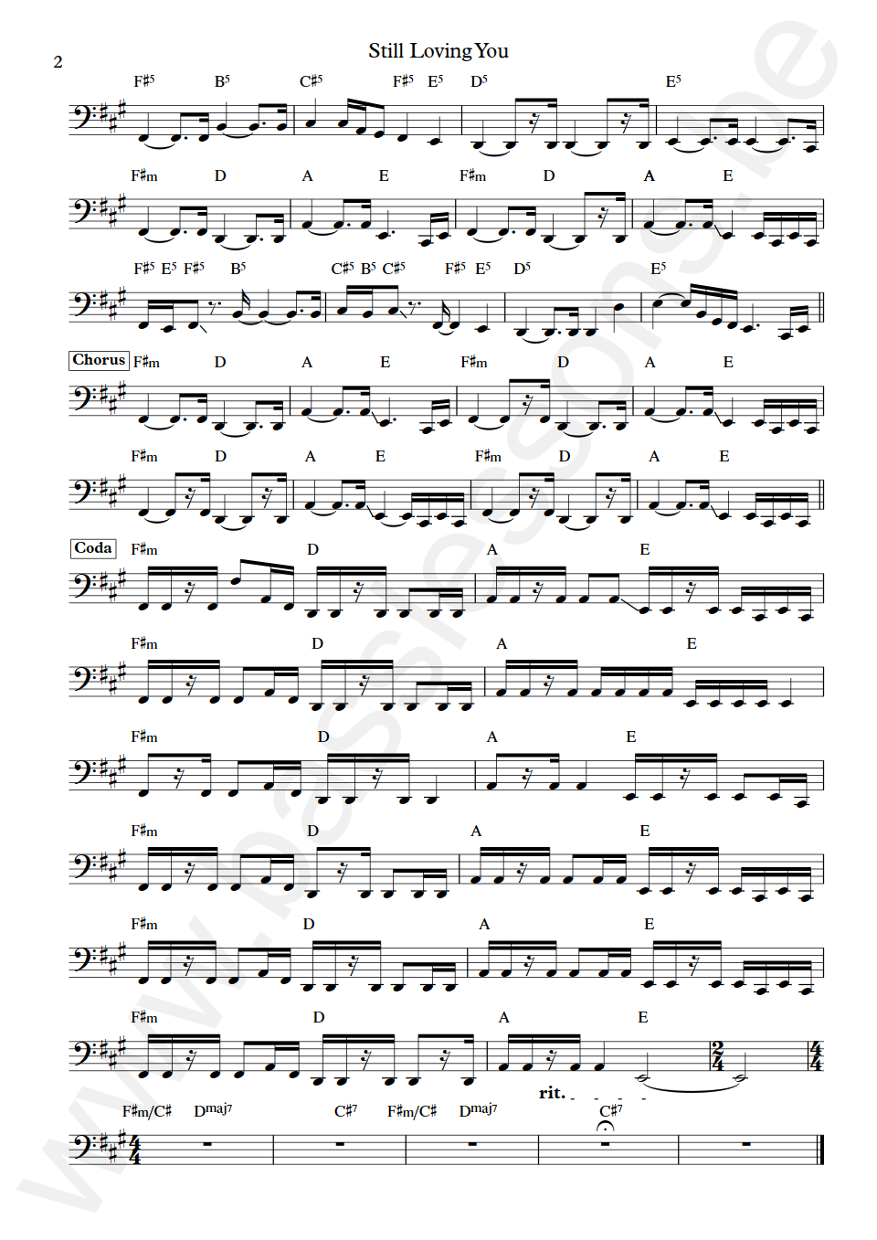 Scorpions Still Loving You Francis Buchholz Bass Transcription part 2