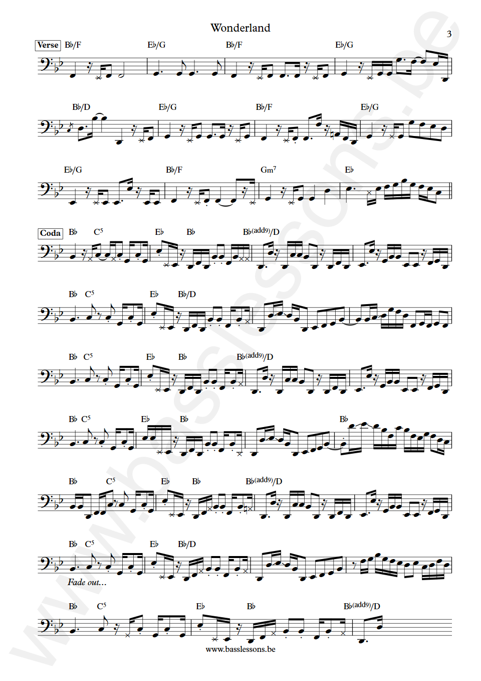 Paul Young Wonderland Pino Palladino Bass Transcription part 3