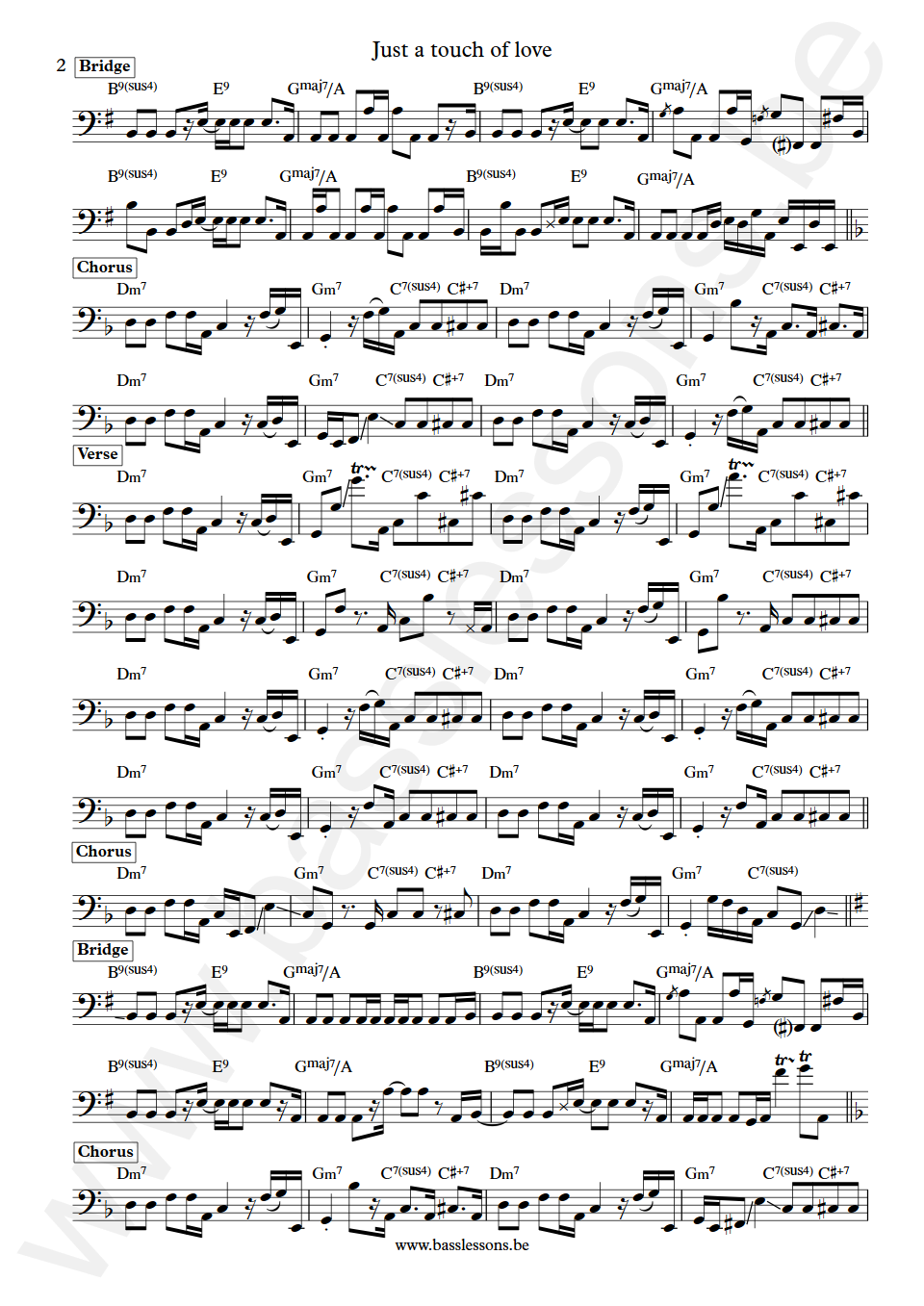 Slave Just a touch of love Mark Adams Bass Transcription part 2