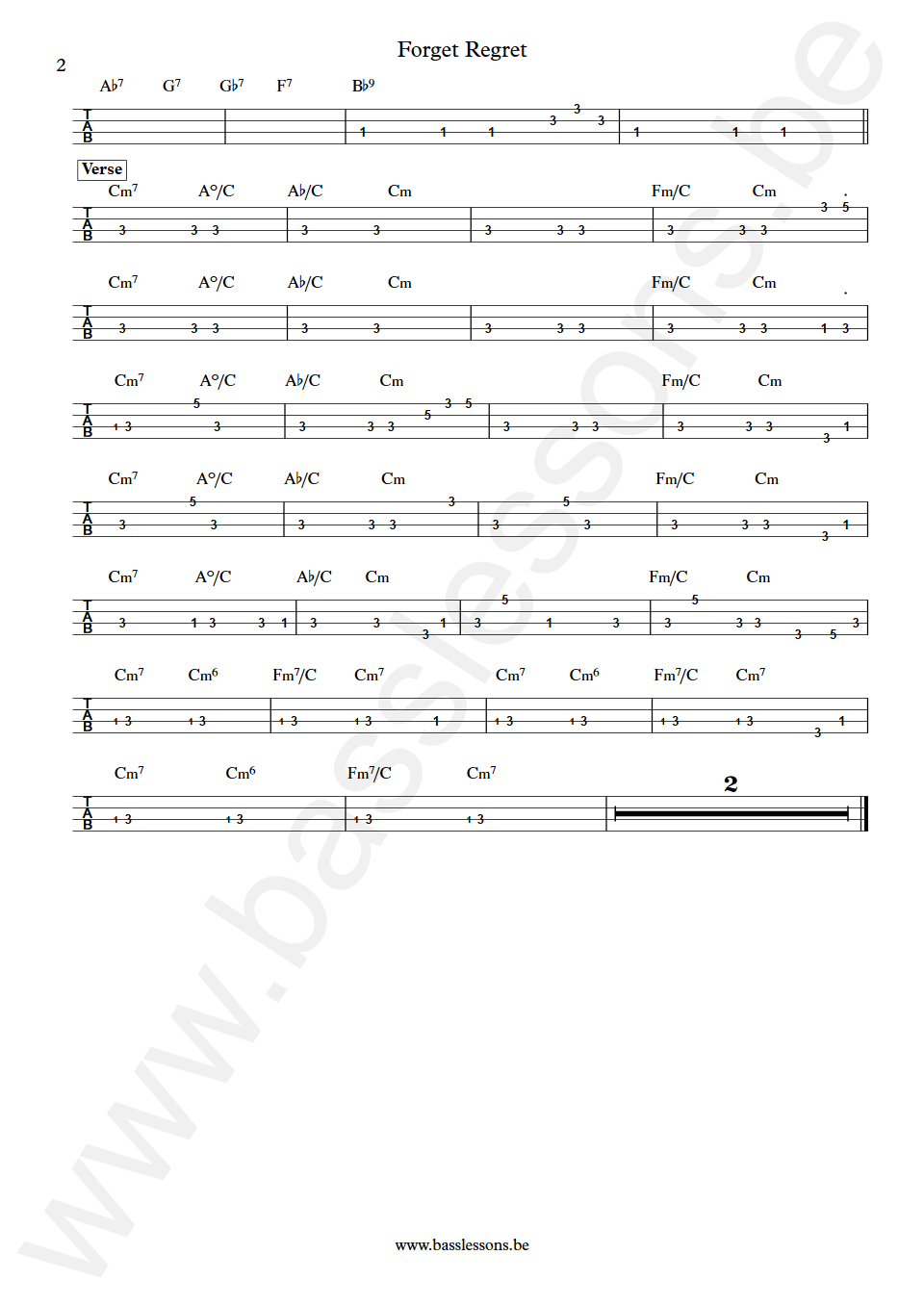 RH Factor Forget Regret Pino Palladino Bass Tabs part 2