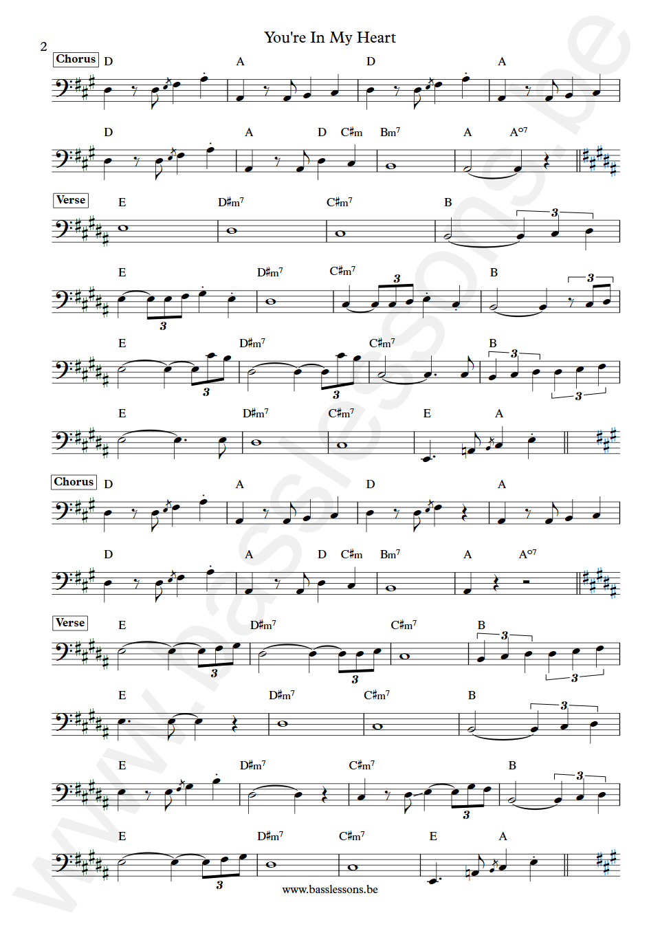 Rod Stewart Youre In My Heart Phil Chen Bass Transcription part 2