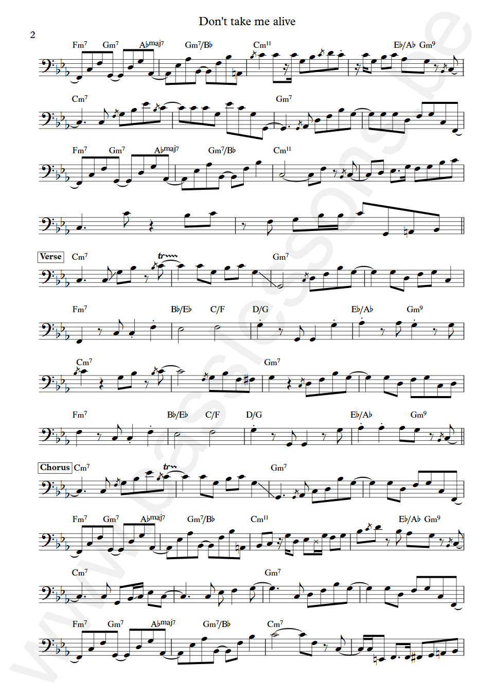 Steely Dan Don't take me alive Chuck Rainey Bass Transcription part 2