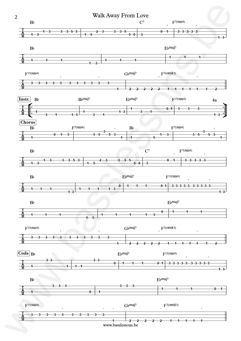 David Ruffin Walk Away From Love Gordon Edwards Bass Tabs part 2