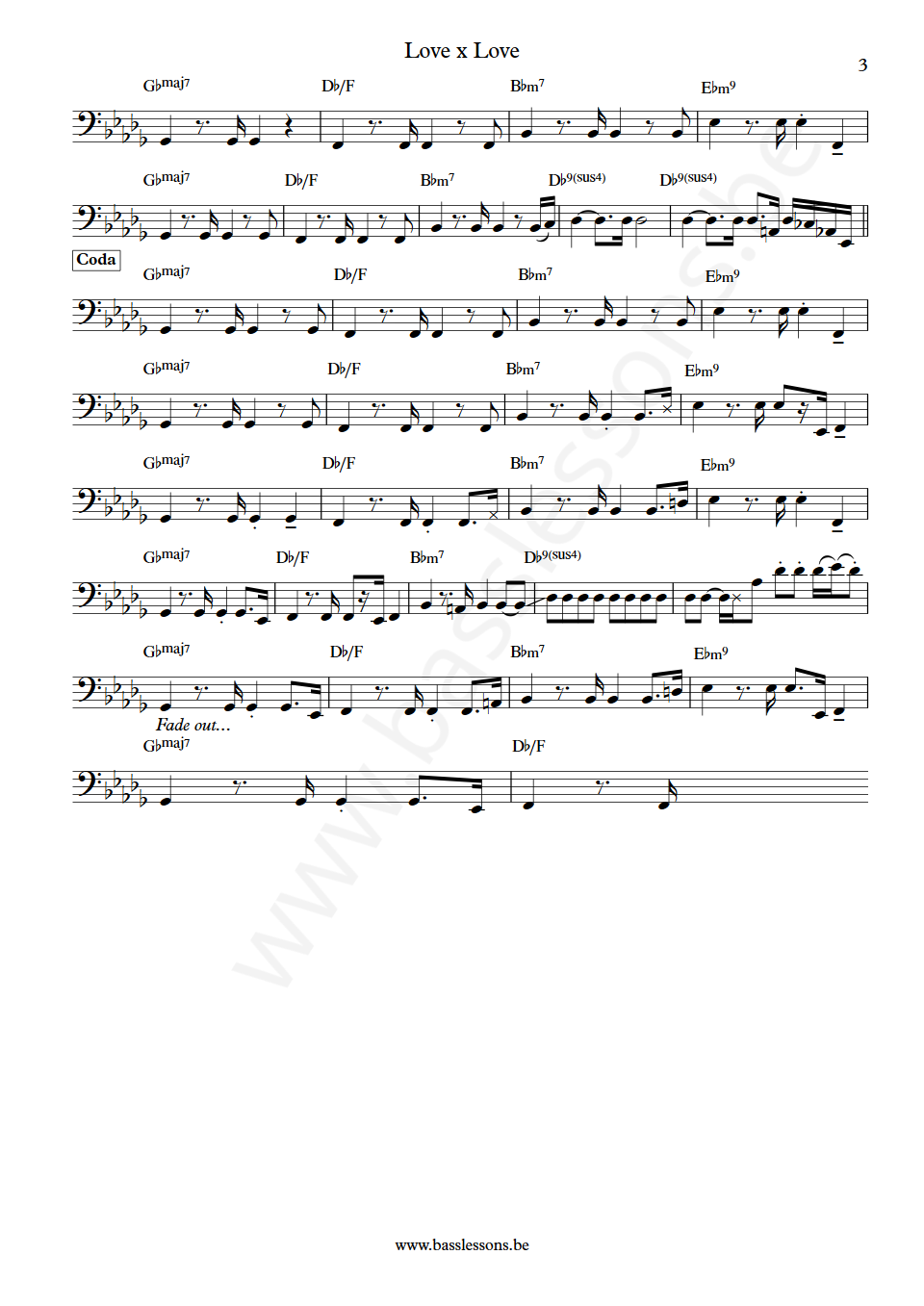 George Benson Love x Love Abraham Laboriel  Bass Transcription part 3