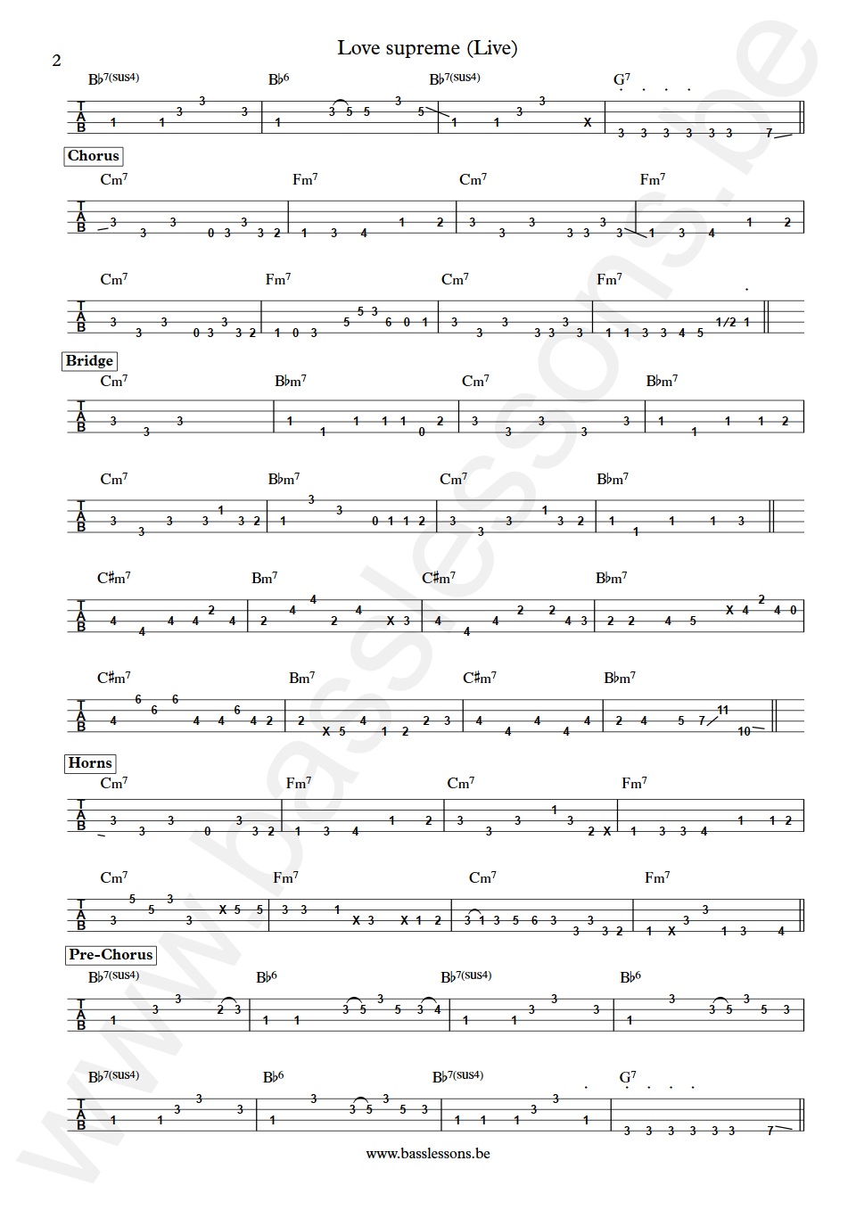 James Senese Love supreme Gigi De Rienzo Bass Tab part 2
