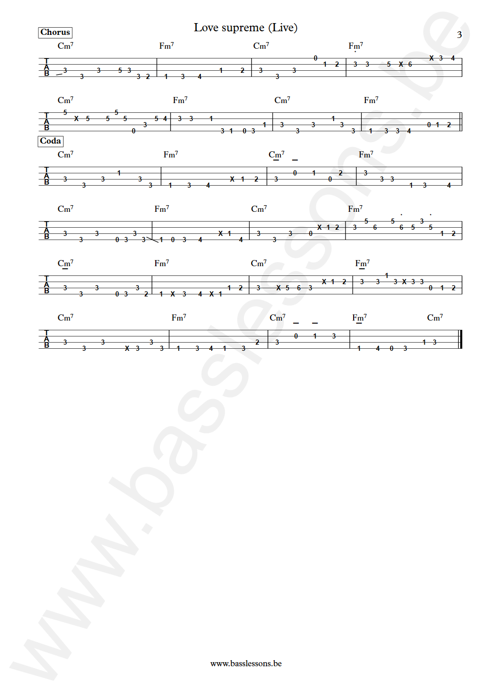James Senese Love supreme Gigi De Rienzo Bass Tab part 3