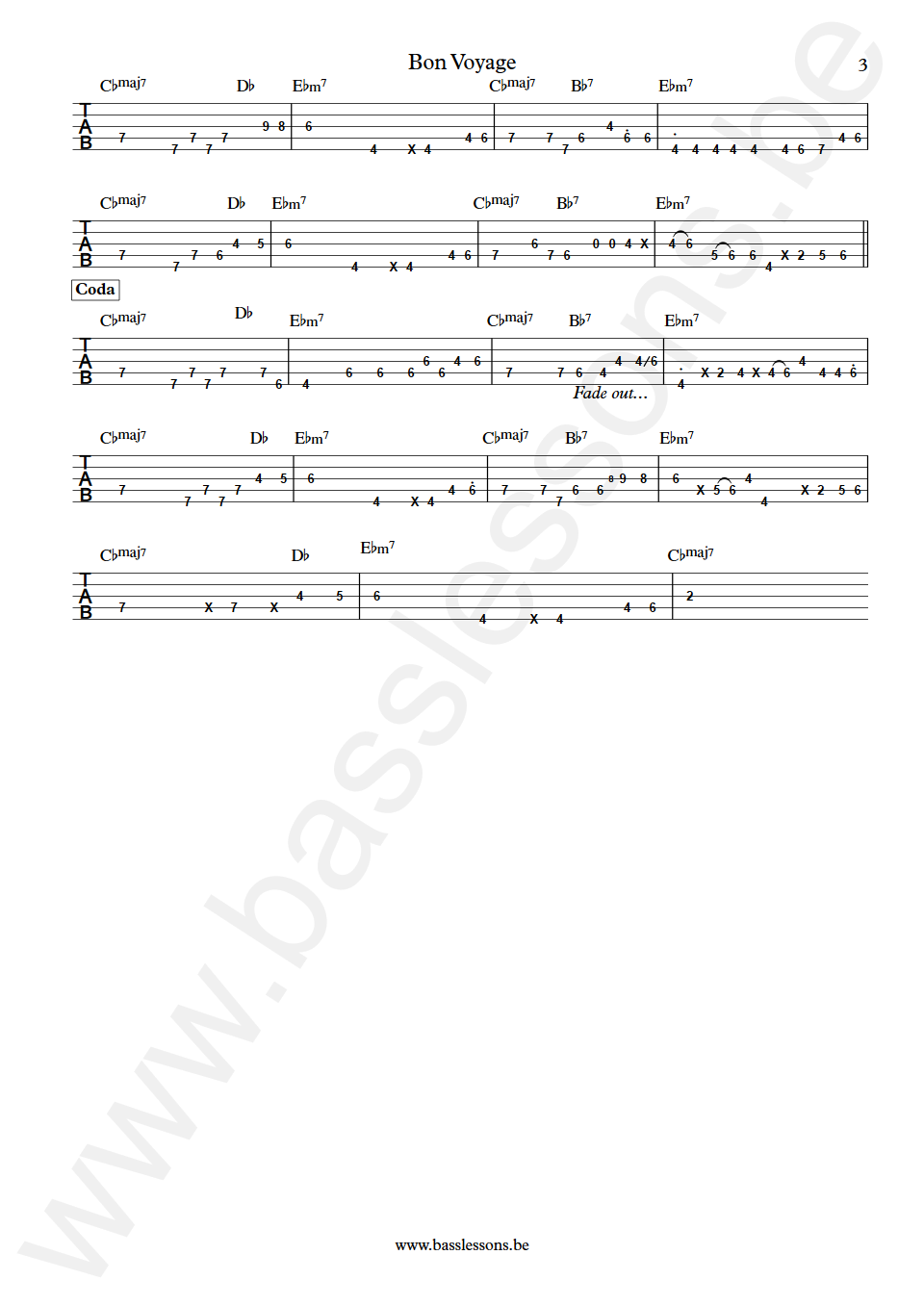 James Senese Bon Voyage Gigi De Rienzo Bass Tabs part 3
