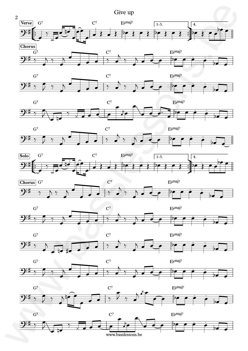 Diana Ross Give up Bernard Edwards Bass Transcription part 2