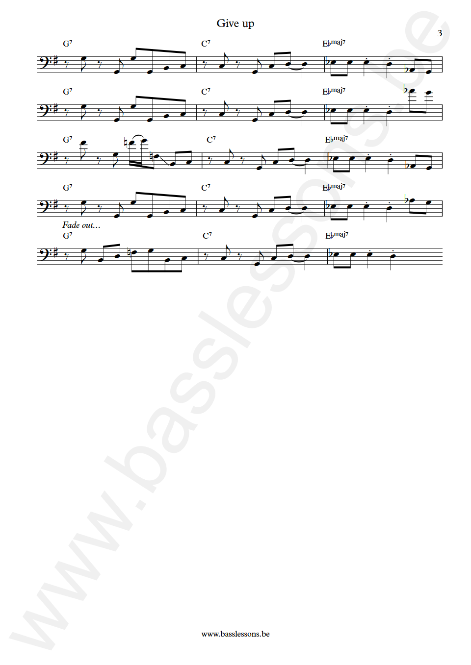 Diana Ross Give up Bernard Edwards Bass Transcription part 3