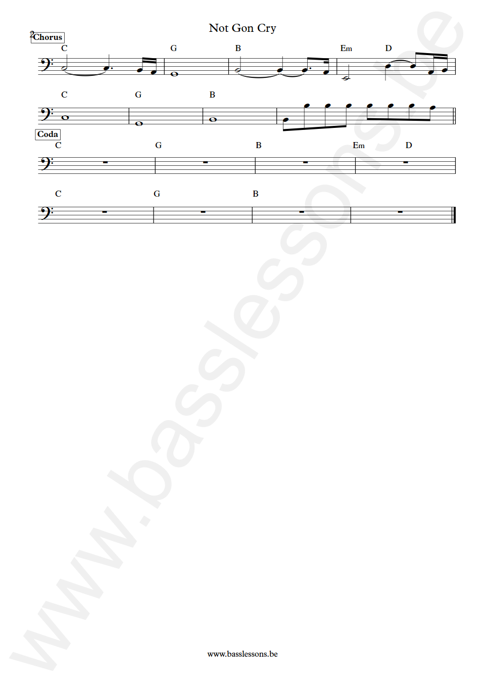 Lykke Li Not Gon Cry transposed Bass Synth Transcription part 2