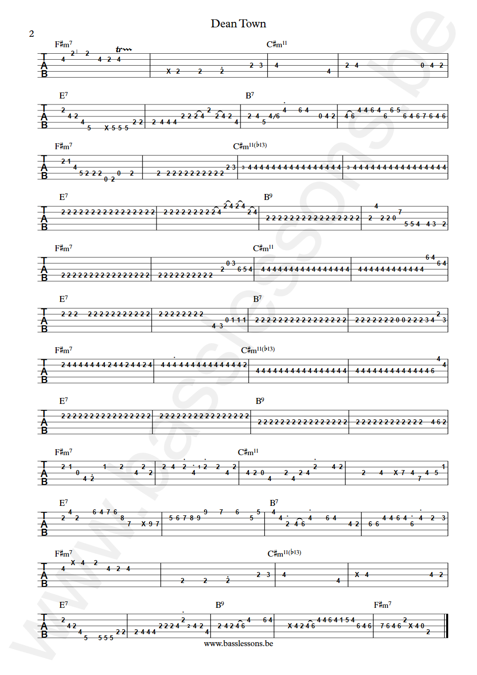 Cory Wong Dean Town Sonny T Bass Tab part 2